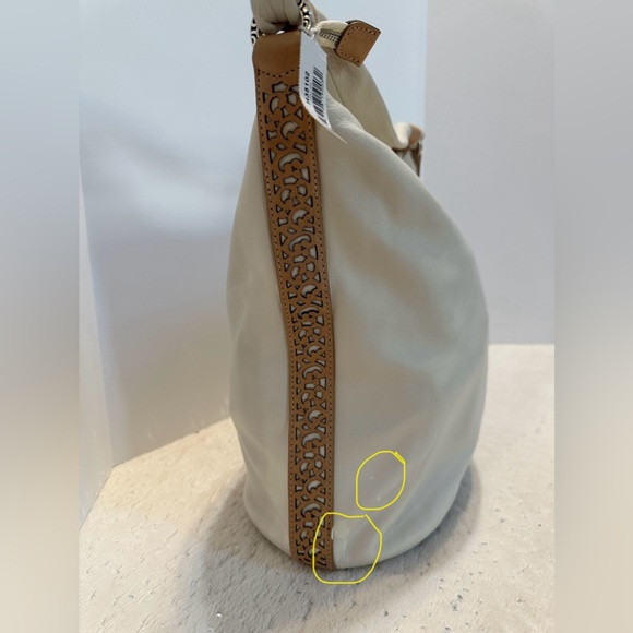 Brighton ‘Collins’ Cream White Leather Bohemian Bucket Shoulder Bag NWT - Picture 16 of 16
